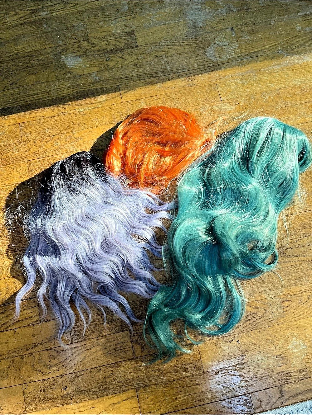 🪮Cosplay Wig Bundle (Lilac, Orange, Green) 3PC - (Drag, Anime, Halloween)